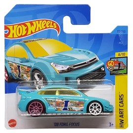 Hot Wheels - ´08 Ford Focus - HW Art Cars 8/10 - HKH51 - Short Card - Turquoise - Mattel 2023