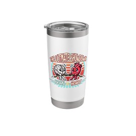 Brains VS Heart Funny Philosophy Lovers Clever Humor Graphic Stainless Steel Insulated Tumbler
