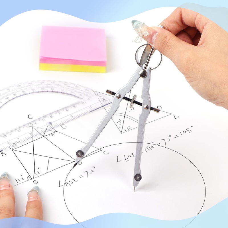 Unjoo Compass and Protractor Set, Professional Drawing Compass Tool, Metal