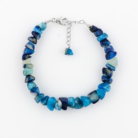 CRYSTALIS Natural Raw Copper Afghanite Bracelet with Crystals for Wealth, High Grade Rough Gemstones, Chakra Healing, 925 Sterling Silver for Women 8 inch