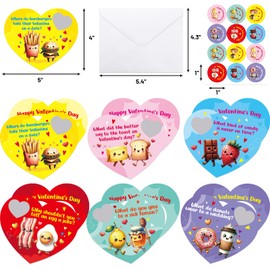 Fancy Land Valentines Day Cards Scratch Off Jokes for Kids Funny Notes with Envelopes for School Classroom Valentine Exchange Supplies 36Pcs