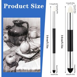 Liyquint 6 pcs Artist Blending Sponge Pen Dual Tip Reusable Drawing Art Soft Oil Pastel Blending Tools Washable Sketch Rubbing Sponge Brush for Artist Professional Sketch Drawing