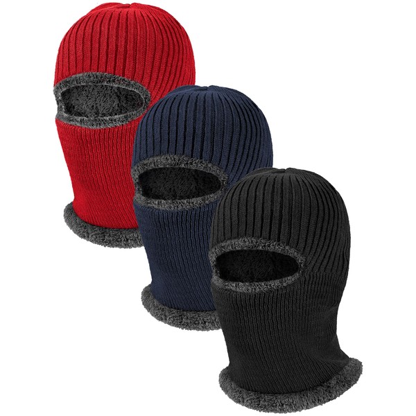 Bencailor 3 Pcs Winter Warm Knitted Balaclava Windproof Neck Warmer