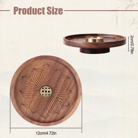 Wooden Lotus Incense Holder, Incense Stick Holder with Ash Collection Tray, 9 Hole Incense Holder, Lotus Incense Holder, Meditation Accessories for Home Decoration, Meditation and Yoga