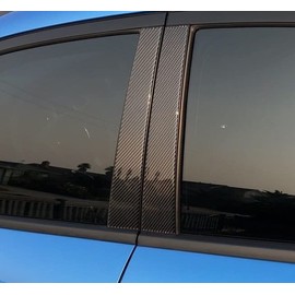 Real Black Carbon Fiber Pillar Posts Black (B Pillars) Covers Window Trim 6PCS Fits Acura RDX 2019 2020 2021 2022