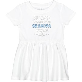inktastic Please Pass Me to Grandpa Now Cute Baby Outfit Gift Infant Dress 18 Months White 45e38