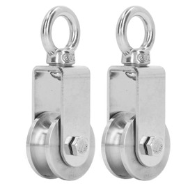 Stainless Steel Cable Pulley Wheel, 2PCS 360 Degree Rotation Pulley Roller Built in Dual Bearings, 100KG Load Capacity for Lifting, Fitness Equipment, and Material Handling