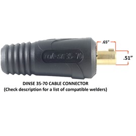 SÜA - 200 Amp Welding Electrode Holder Lead Assembly - Dinse 35-70 Connector - #2 AWG 100% Copper Cable (15 FEET)