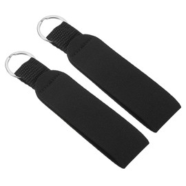 PATIKIL Floating Neoprene Keychain, 2 Pcs Waterproof Buoyant Key Ring Sublimation Float Keychain for Outdoor Water Sports, Black