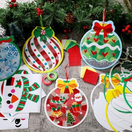 Doublefill 36 Sets Suncatchers Crafts Kit DIY Tissue Paper Suncatchers Craft Kit DIY Ornaments for Window Art ()