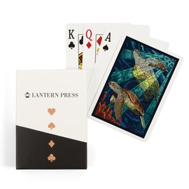 Lantern Press Sea Turtle, Paper Mosaic (52 Playing Cards, Poker Size Card Deck with Jokers)