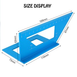 Aluminum Alloy Saddle Layout Square 3D Mitre Angle 45/90 Degree Woodworking T Ruler for Carpenters(Red)