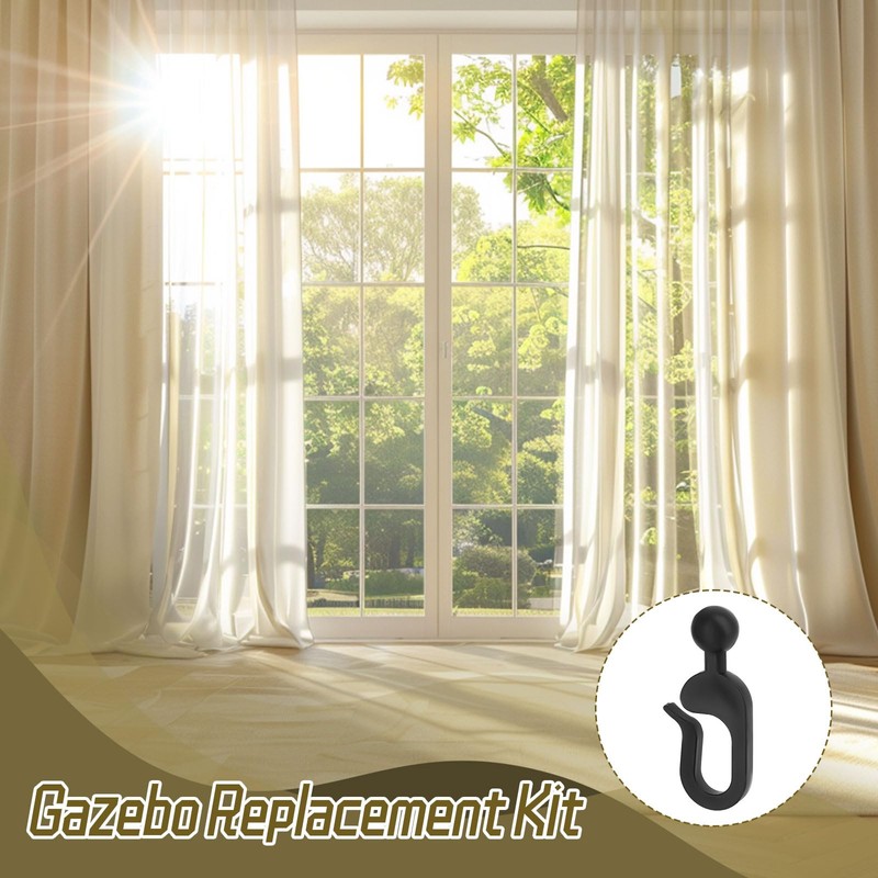 lasuroa 50pcs Plastic Hooks for Gazebo Curtains, Smooth Sliding Track