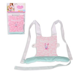 Nenuco - Baby Carrier Pink and Green Fabric Carrier Backpack to Carry Your Baby Doll for Walking with Adjustable Handles for Boys and Girls Affective Development Affective Development Famosa