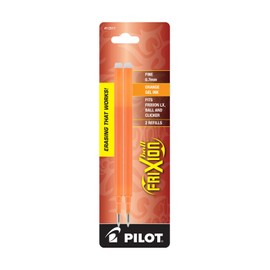 PILOT FriXion Gel Ink Refills for Erasable Pens, Fine Point, 0.7 mm, Orange Ink, 2-Pack (12517)