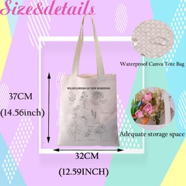 JYTAPP Wildflowers of New Horizons Canvas Tote Bag Botanical Animal Cartoon Game Shoulder Bag Game Lover Gifts Gamer Gift