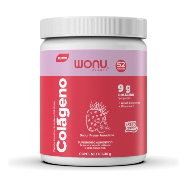 Wonu Colágeno Hidrolizado Polvo Con Ácido Hialurónico 600g
