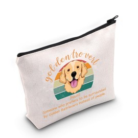 VAMSII Golden Retriever Lover Gift Goldentrovert Makeup Bag Golden Mom Cosmetic Bag Golden Retriever Owner Gift (Goldentrovert M C)