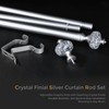JRZOO Silver Curtain Rod for Windows 28 to 48 Inches,