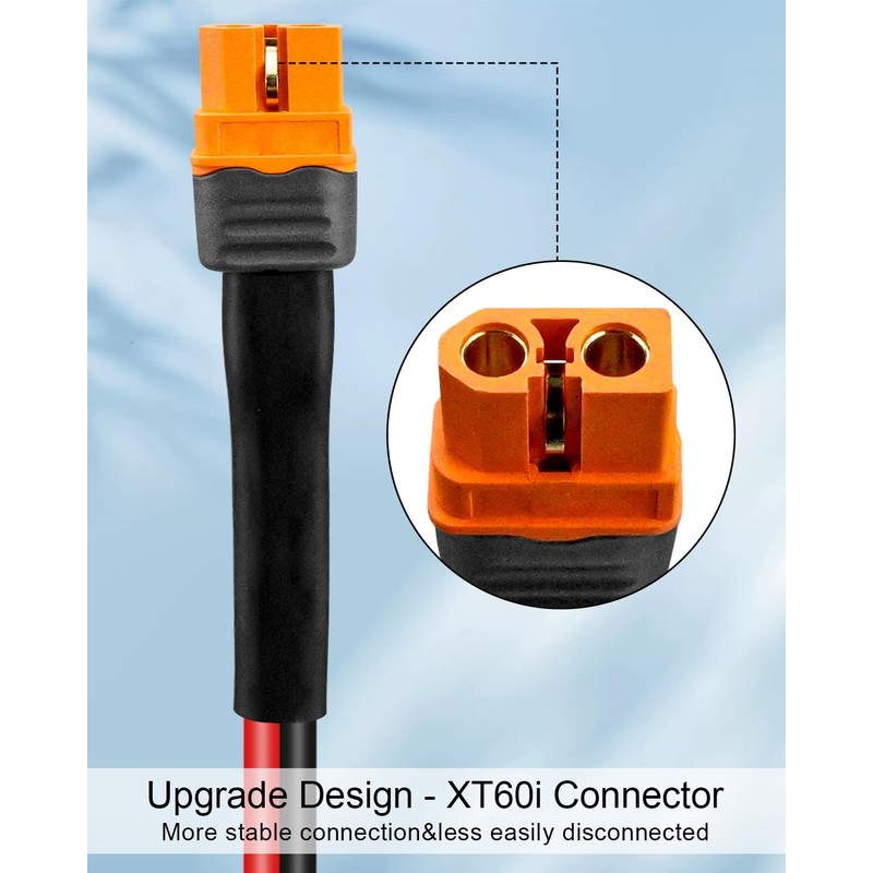 PNYZIK Upgraded 12AWG 25FT Solar to XT60i Charging Cable for