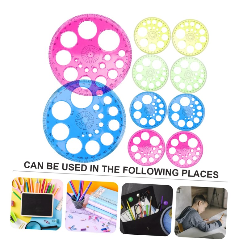 Operitacx 10 Pieces Practical Protractor Tool Round School Classroom Protractor
