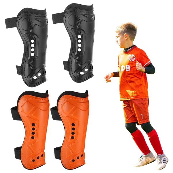 2 Pairs of Shin Pads for Children, Teenagers, Unisex, Breathable, Football Shin Pads, Teens Shin Pads, Football Shin Pads, Children Youth Shin Pads, Elite Athletes