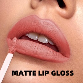 Plumping Lip Gloss Plumper - Matte Liquid Lipstick Long Lasting Lip Gloss Plumper Lip Makeup Non-Fade Lip Gloss for Women Girls (02#, 10g)