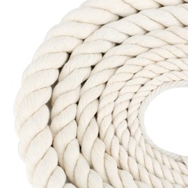 Cotton Rope Cord Cord 12 mm 5 m Rope Cotton Rope Cotton Cord Thick Rope Macrame Yarn Rainbow DIY Set Garden Balcony Home Decoration Rope Beige