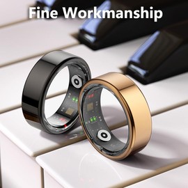 Yoidesu Smart Ring Health Tracker, Smart Health Ring Monitoreo del Sueño Conteo de Pasos Cerámica IP68 Impermeable para Ejercicio para Hombres (Talla 12)