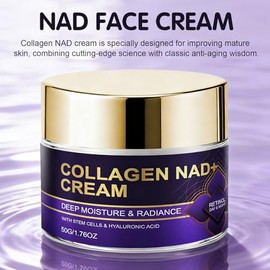 Crema NAD con colágeno y retinol hidratante facial antienvejecimiento, ácido hialurónico, crema de día y noche, para arrugas, reafirmante y suavizante