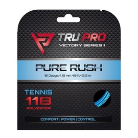 TRU PRO Pure Rush - Tennis String Set (Poly): Power, Control, Spin - Develped for The Competitve Tennis Player (18g (1.18 mm), 12.2 m, Ocean Blue)