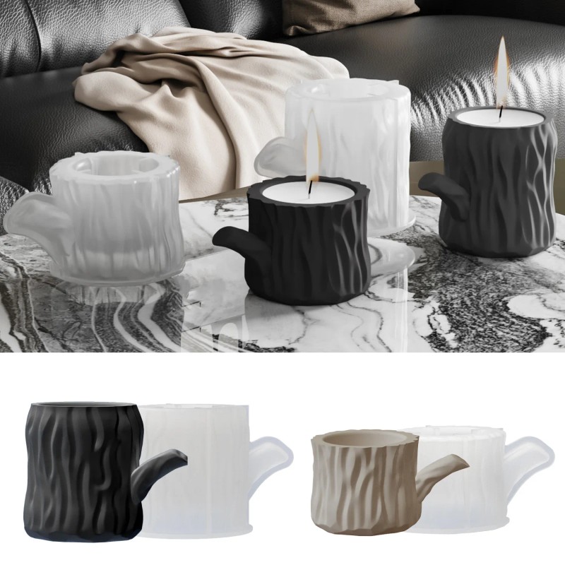 DIY Dropper Mold with Tree Stump Aromatherapy Candle Cup Gypsum