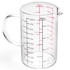 77L Glass Measuring Cup with Handle, [Double-Sided Measuring Scale, V-Shaped