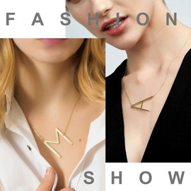 GOLDCHIC JEWELRY Letter S Necklace, Gold Plated Initials Alphabet Charm Necklaces Adjustable Neck Chain 20"+2" inches