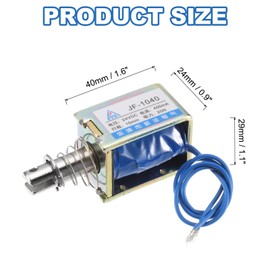 sourcing map DC 24V 0.4A Solenoid Electromagnet Pull Type 25N 10mm Stroke Solenoid Actuator Open Frame Linear Motion JF-1040 Magnet Solenoid