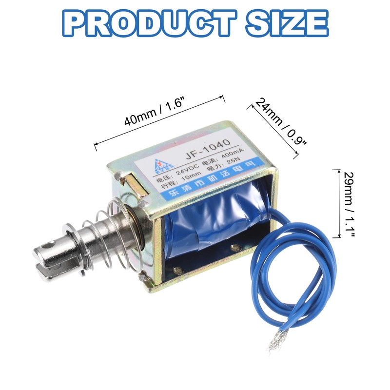 sourcing map DC 24V 0.4A Solenoid Electromagnet Pull Type 25N