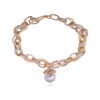 Alilang Golden Tone Chain Link Twist Braid Faux Pearl Rhinestone