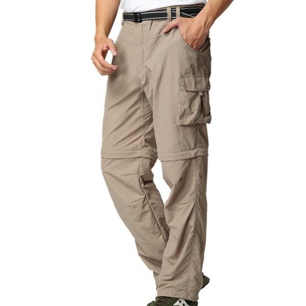 Jessie Kidden Mens Hiking Pants Convertible Quick Dry Lightweight Zip Off Outdoor Fishing Travel Safari Pants (225 Khaki 34)