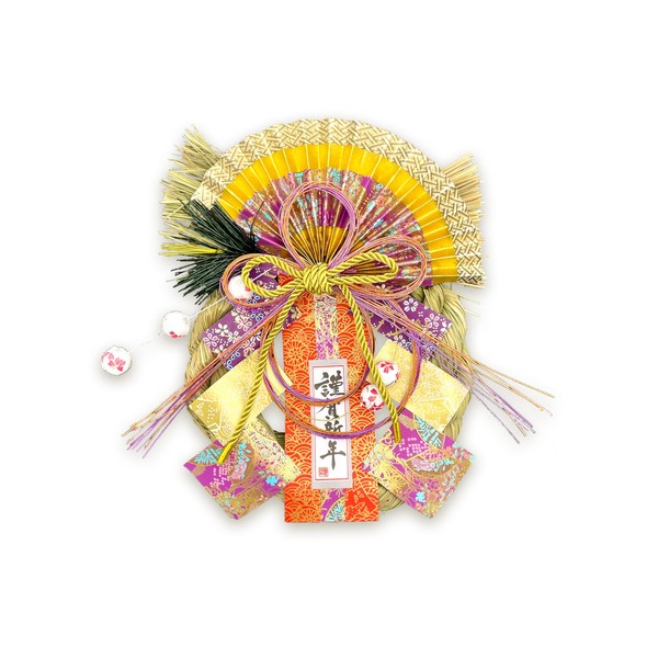 [2024 mamawrteth] WR-LD-8357 Shimenawrteth New Year Ornament, Includes Hook, Japanese Pattern, Japanese Modern Purple, Purple, Lily of the Valley, Entrance Decoration, Macksaw, Mizuhiki, New Year,