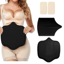 Pack de Tablas Postquirúrgicas MOMITY para Abdomen y Lumbar - Poliéster y Esponja, Negro