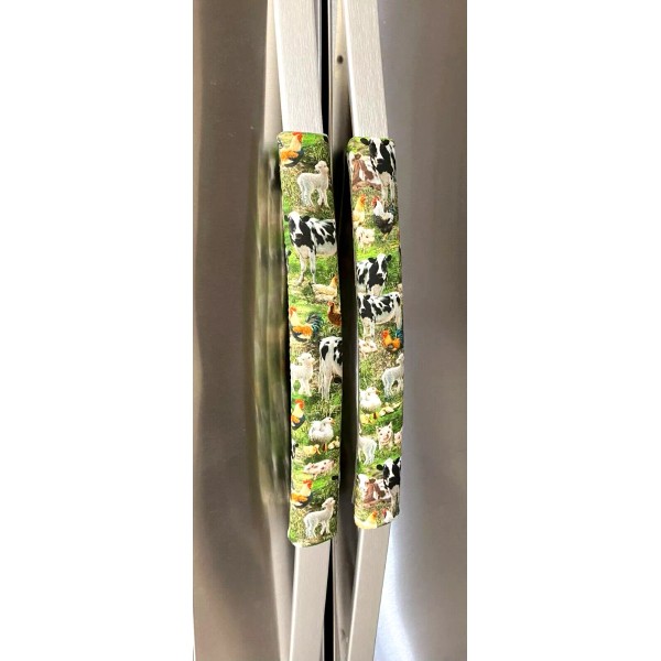 Unbranded Refrigerator Oven Door Handle Padded Covers Barnyard Set of