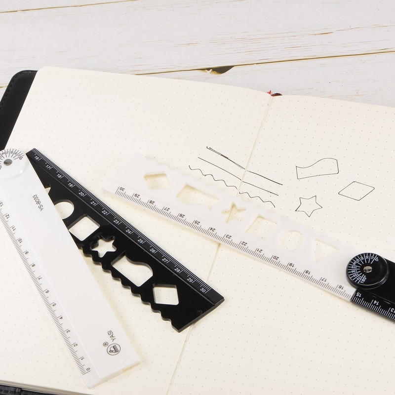 sourcing map Folding Ruler 30cm Metric Polystyrene Foldable Angle Protractor