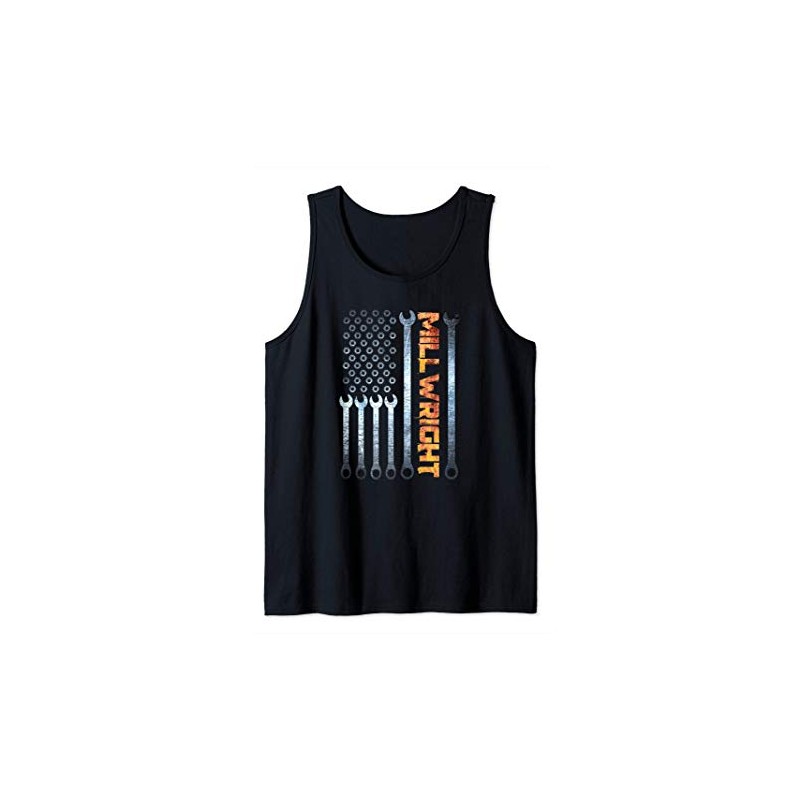 Millwright Tools Patriotic American Flag Millwrights Tank Top