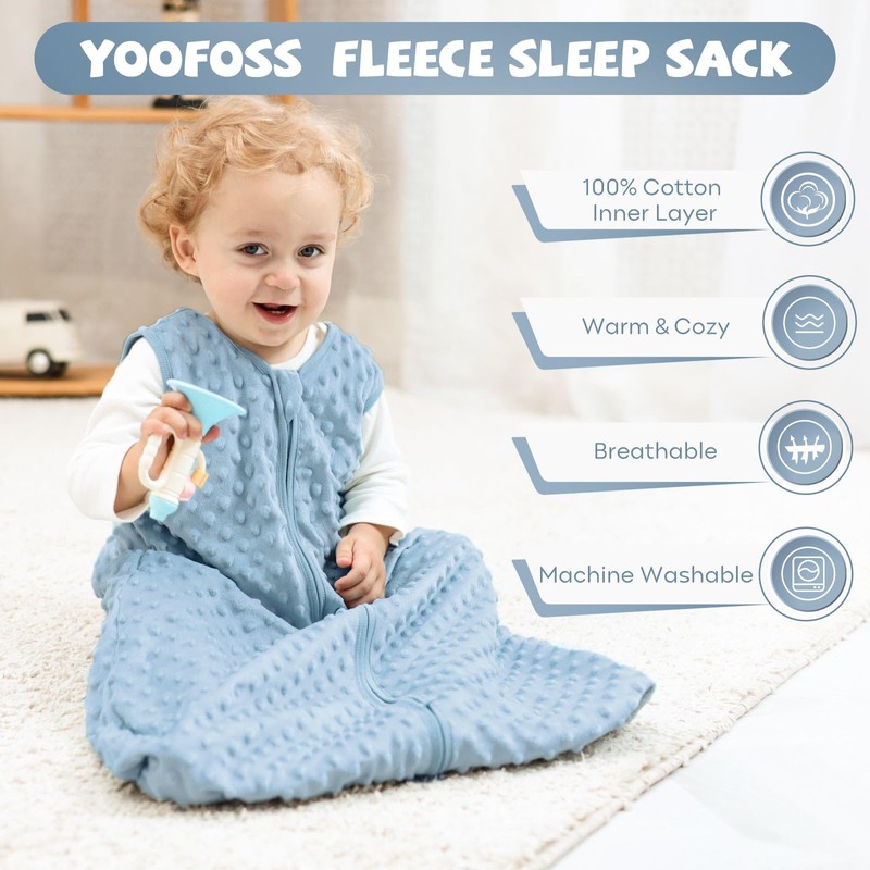 Yoofoss - Saco de dormir de forro polar para bebé,