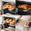 Silicone Oven Mitts, Heat Resistant 2PCS Oven Mitts with Soft