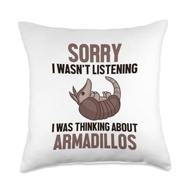 Was Thinking About Armadillos Pink Fairy Cingulata Armadillo Throw Pillow