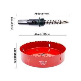 6.26 inch Hole Saw, LAIWEI bi-Metal Hole Cutter. for Drilling Wood, Aluminium Profiles, PVC, plasterboard, etc. Round Knife Calibre 6-1/4"(159mm)