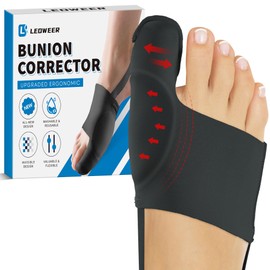 LEOWEER Bunion Pain Sleeve,Breathable Bunion Big Toe Sock with Anti-Slip Heel Grip,Extra Thick Gel Pads & Adjustable Straps for Hallux Valgus Comfort,4 Sizes for Men & Women.