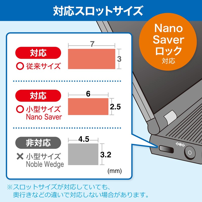 Sanwa Supply SL-92 Slot Standard & Nano Compatible Security Wire