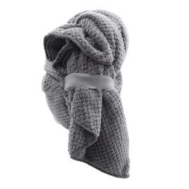 Sosoport Coral Fleece Hair Drying Towel Wrap Super Absorbent Head Wrap for Wet Hair Quick Drying Lightweight Comfortable for Adults Grey